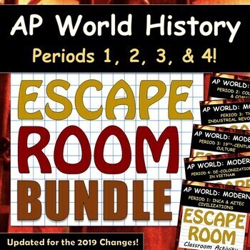 Preview of ESCAPE ROOM BUNDLE - AP World History Modern (WHAP) - Periods 1, 2, 3 & 4!