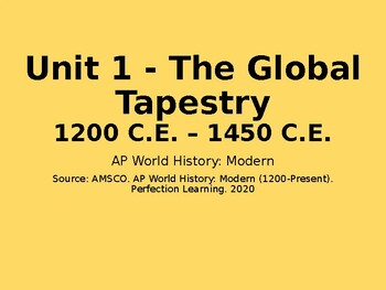 Preview of AP World History: Modern - Unit 1 Lecture Materials - AMSCO Textbook