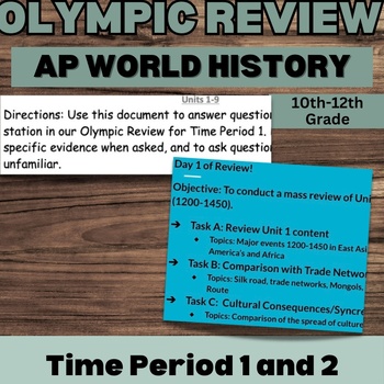 Preview of AP World History | Olympic Review | Time Period 1 and 2 | 10th,11th,12th