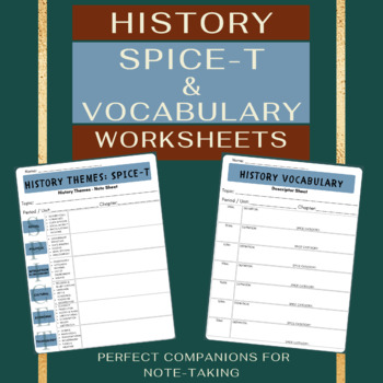 Preview of AP World History SPICE-T and Vocabulary Note-Taking Worksheets !Google Access!
