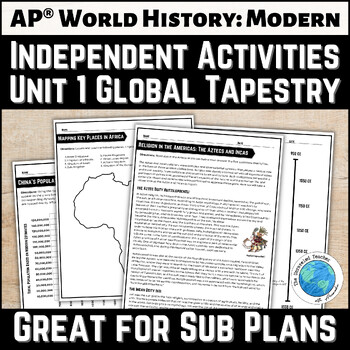 Preview of AP® World Unit 1 Global Tapestry Independent Student Assignments for Sub Plans