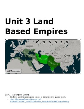 Preview of AP World Unit 3 Gunpowder Empires Unit Plan **Digital or Physical**