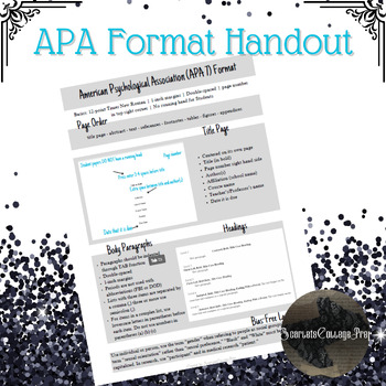 Preview of APA 7 Format Handout