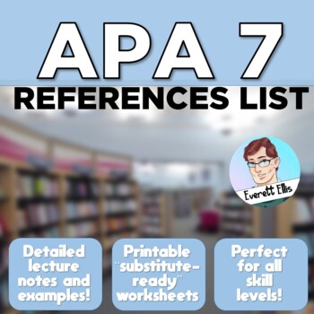Preview of APA 7 References List: Notes and Worksheets