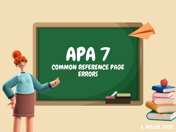 Preview of APA Common Errors: Reference List - Presentation