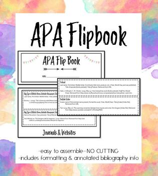 Preview of APA Flipbook with Formatting and Annotated Bibliography Info