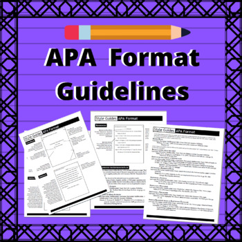 Preview of APA Format Guidelines for Research