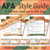 APA Format Style Guide | Instructional Packet, Worksheets,