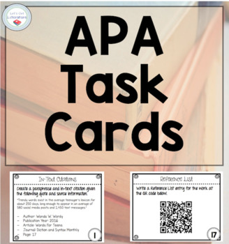 Preview of APA Format Task Cards — 7th and 6th editions