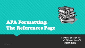 Preview of APA Formatting:  The References Page