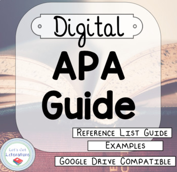 Preview of Digital APA Guide Reference List -- 7th and 6th editions