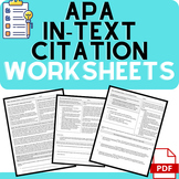 APA IN-TEXT CITATION WORKSHEETS