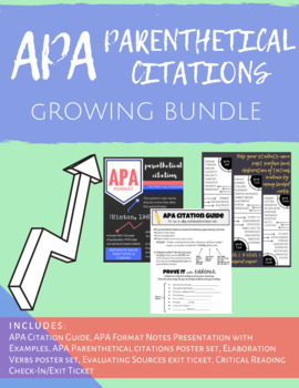 Preview of APA Parenthetical Citations BUNDLE