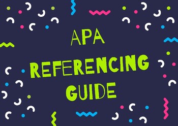 Preview of APA Referencing Poster: Classroom Display