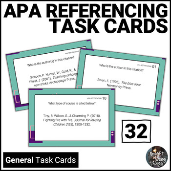 Preview of APA Referencing Task Cards | Citation Practice, Proofreading, Error Detection