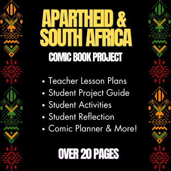 Preview of APARTHEID &  SOUTH AFRICA Comic Book Project: Grades 6-12