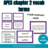APES Chapter 2 Vocab word sort- Friedland and Relyea 3rd e