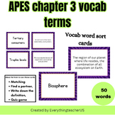 APES Chapter 3 Vocab word sort- Friedland and Relyea 3rd e