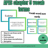 APES Chapter 5 Vocab sort- Friedland and Relyea 3rd editio
