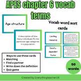 APES Chapter 6- Vocab word sort Friedland and Relyea 3rd e