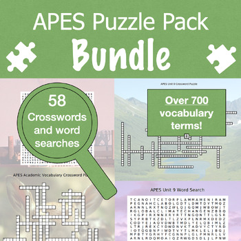 Preview of APES Crossword and Word Search Puzzle Pack *BUNDLE*