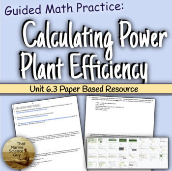 Preview of AP® Env Science Unit 6.2 - Calculating Power Plant Efficiencies - Easy to Learn