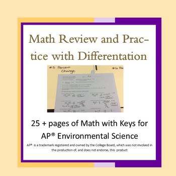 Preview of AP Environmental Science DIFFERENTIATED Math Review + Practice