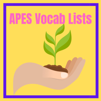 Preview of APES Vocabulary Lists for all 9 Units - study tool for each unit & the AP test