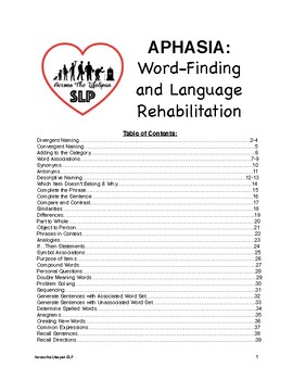 Preview of APHASIA:  Word-Finding and Language Rehabilitation