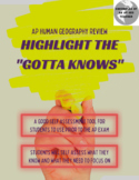 APHG Review "Highlight the Gotta Knows"