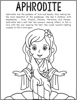 greek mythology coloring pages aphrodite goddess