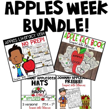 Preview of APPLE BOOK STUDY BUNDLE SEESAW GOOGLE SLIDE APPLESAUCE DAY THE BIGGEST APPLE HAT