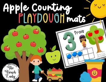 Preview of APPLE Playdough Counting Mats - FUN French Center Activity (Hands-0n)
