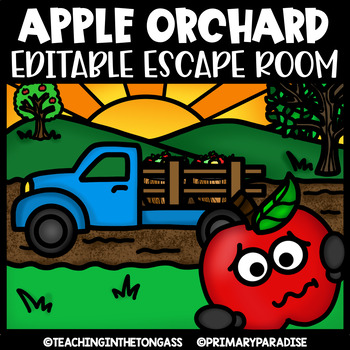 Preview of Apple Escape Room Math & ELA Printable Activities