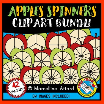 Preview of APPLE SPINNERS CLIPART BUNDLE FOR BACK TO SCHOOL/ FALL CLIP ART
