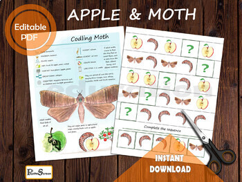 Preview of APPLE STUDY PACK, Apple anatomy, life cycle and Moth poster, Homeschooling