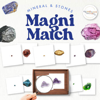 Preview of MINERALS & STONES Magnifying Matching Game | Montessori Inspired Activity