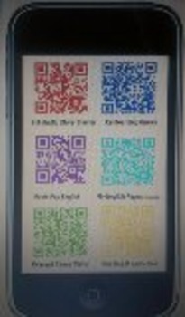 Preview of "APP"ly Yourself cell phone poster w/ QR codes for ESOL (Reading, Writing, Gram)
