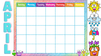 Preview of APRIL - Blank Calendar PNG, Background Image, Digital, Virtual Learning