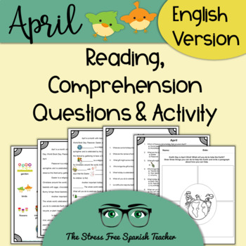 Preview of APRIL Comprehensible Reading Comprehension and Activity ENGLISH VERSION