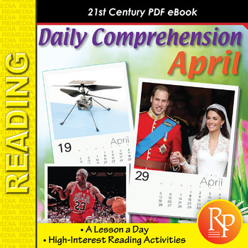 Preview of APRIL DAILY COMPREHENSION 21st Century: High Interest Reading Activities