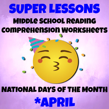Preview of APRIL Daily Middle School Reading Comprehension Passages Spring