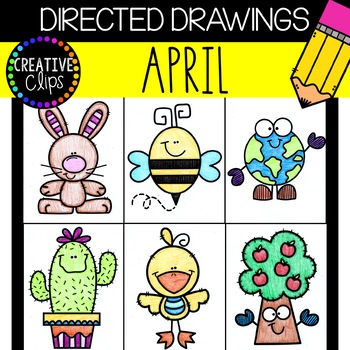 Preview of APRIL Directed Drawings {Made by Creative Clips Clipart}