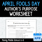 APRIL FOOL'S DAY Author's Purpose Worksheet