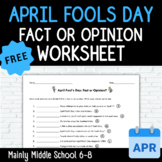 APRIL FOOL'S DAY Fact or Opinion Worksheet {FREEBIE}