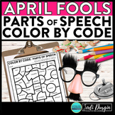 APRIL FOOLS DAY color by code coloring page PARTS OF SPEEC