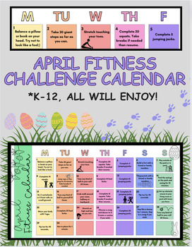 Preview of APRIL Fitness Challenge Calendar!!