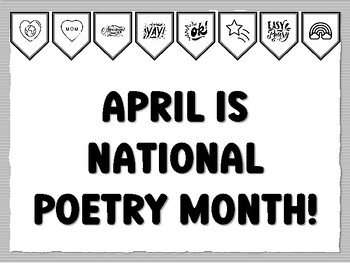 APRIL IS NATIONAL POETRY MONTH! Poetry Bulletin Board Kit by Anisha Sharma