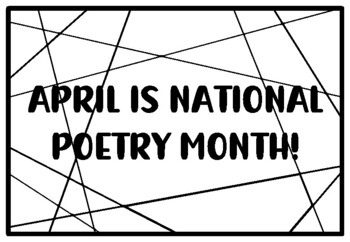 APRIL IS NATIONAL POETRY MONTH! Poetry Month Activity, Poetry Coloring ...