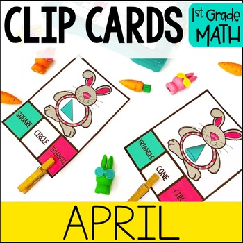 Preview of APRIL Math Task Boxes for Centers or Early Finishers 1st Grade
